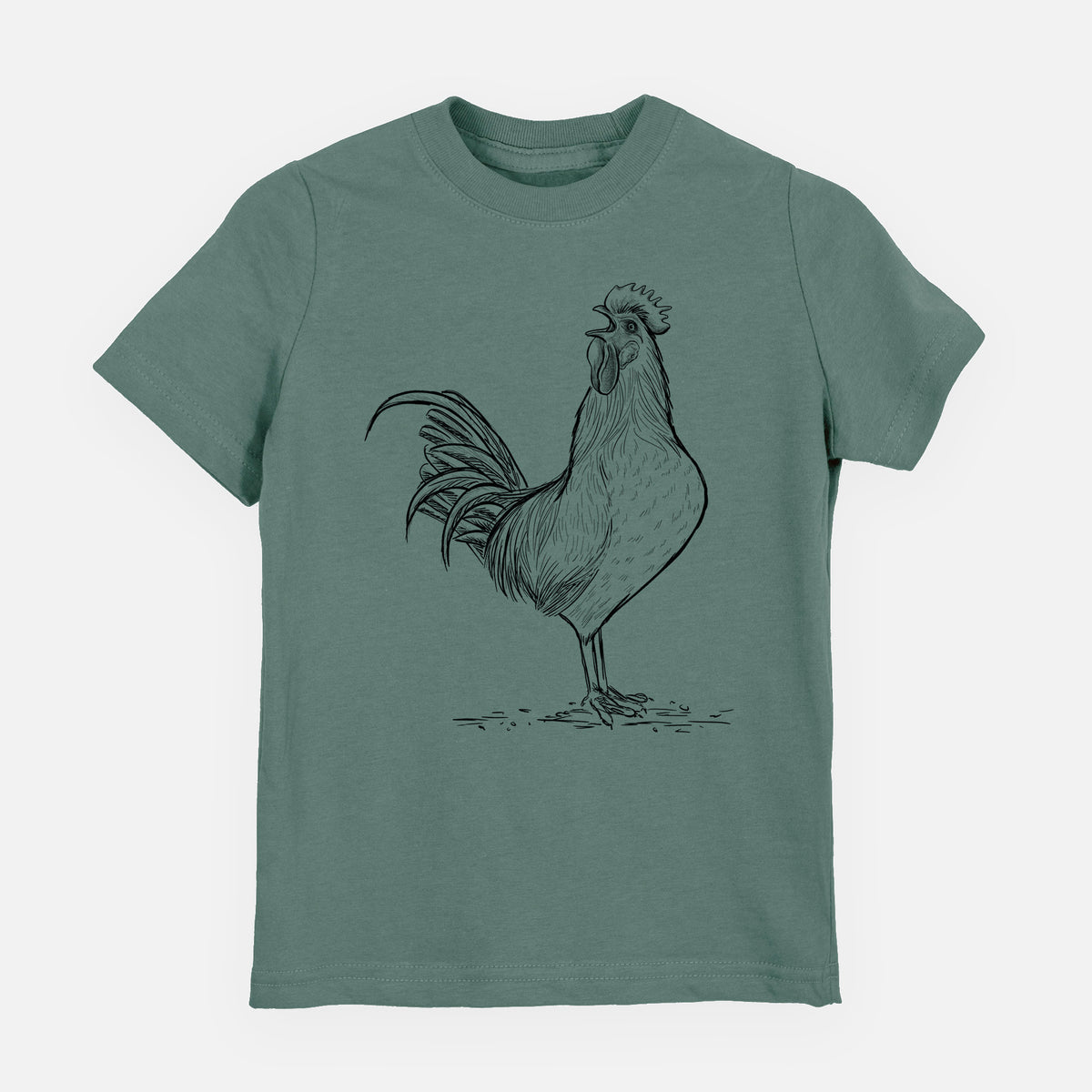 Crowing Rooster - Brown Leghorn Chicken - Youth Shirt