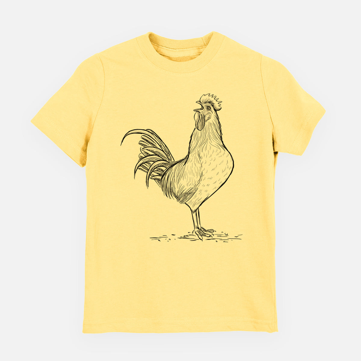 Crowing Rooster - Brown Leghorn Chicken - Youth Shirt