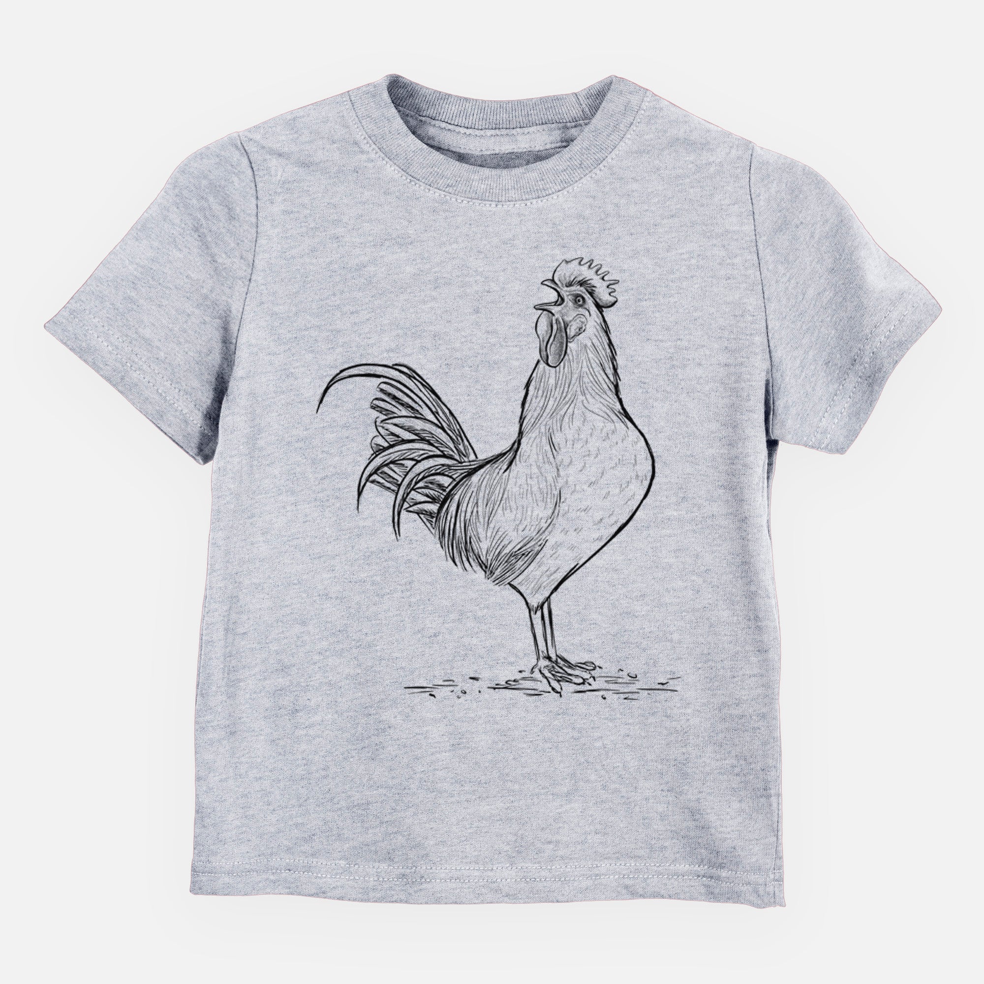 Crowing Rooster - Brown Leghorn Chicken - Toddler/Youth Shirt