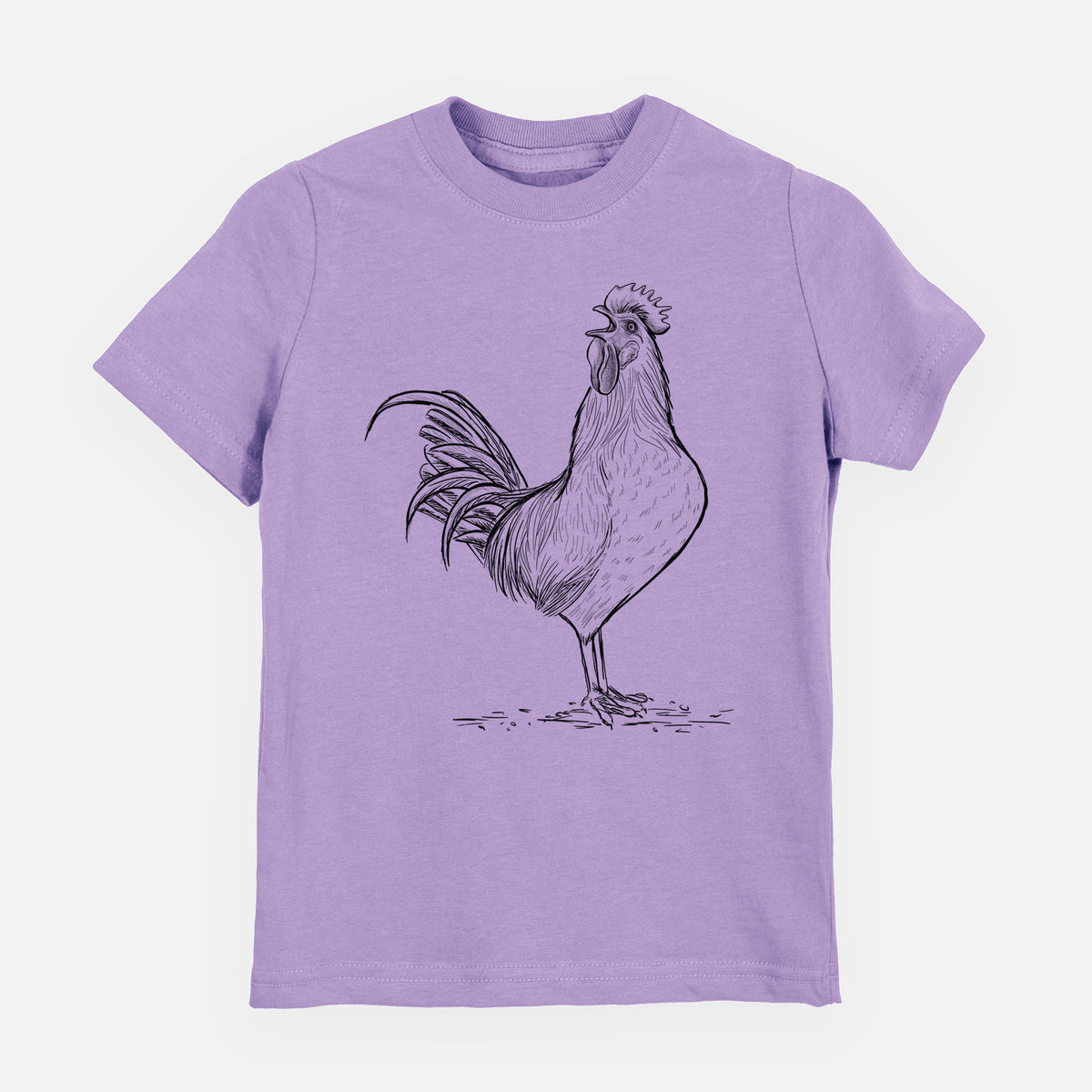 Crowing Rooster - Brown Leghorn Chicken - Youth Shirt