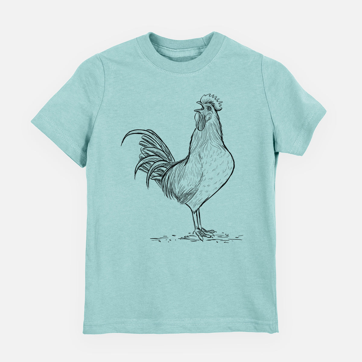 Crowing Rooster - Brown Leghorn Chicken - Youth Shirt