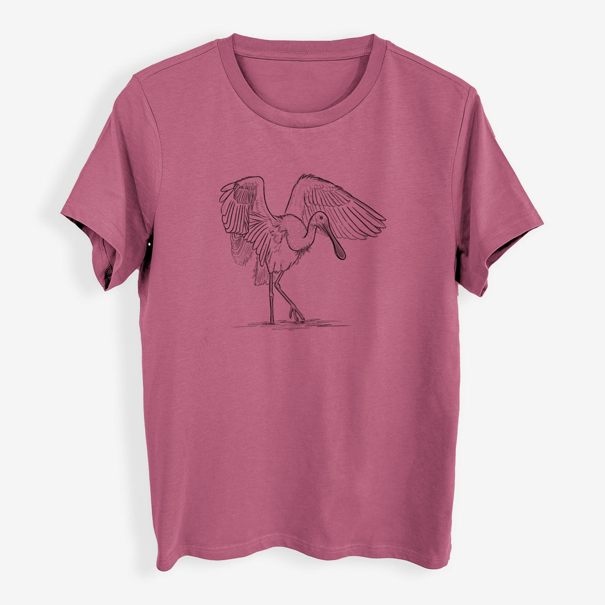 Roseate Spoonbill - Platalea ajaja - Womens Everyday Maple Tee