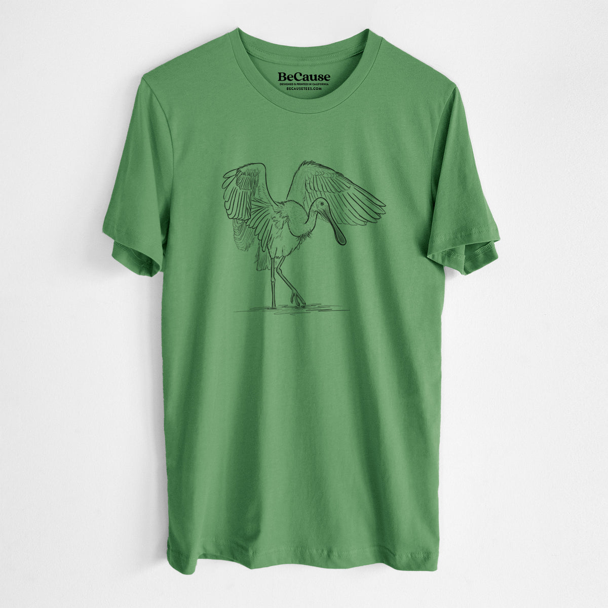 Roseate Spoonbill - Platalea ajaja - Lightweight 100% Cotton Unisex Crewneck