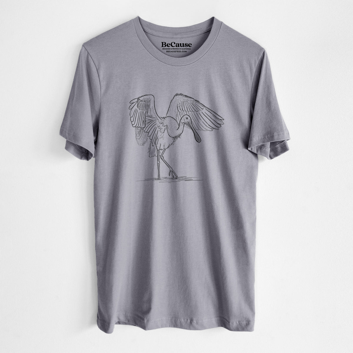 Roseate Spoonbill - Platalea ajaja - Lightweight 100% Cotton Unisex Crewneck