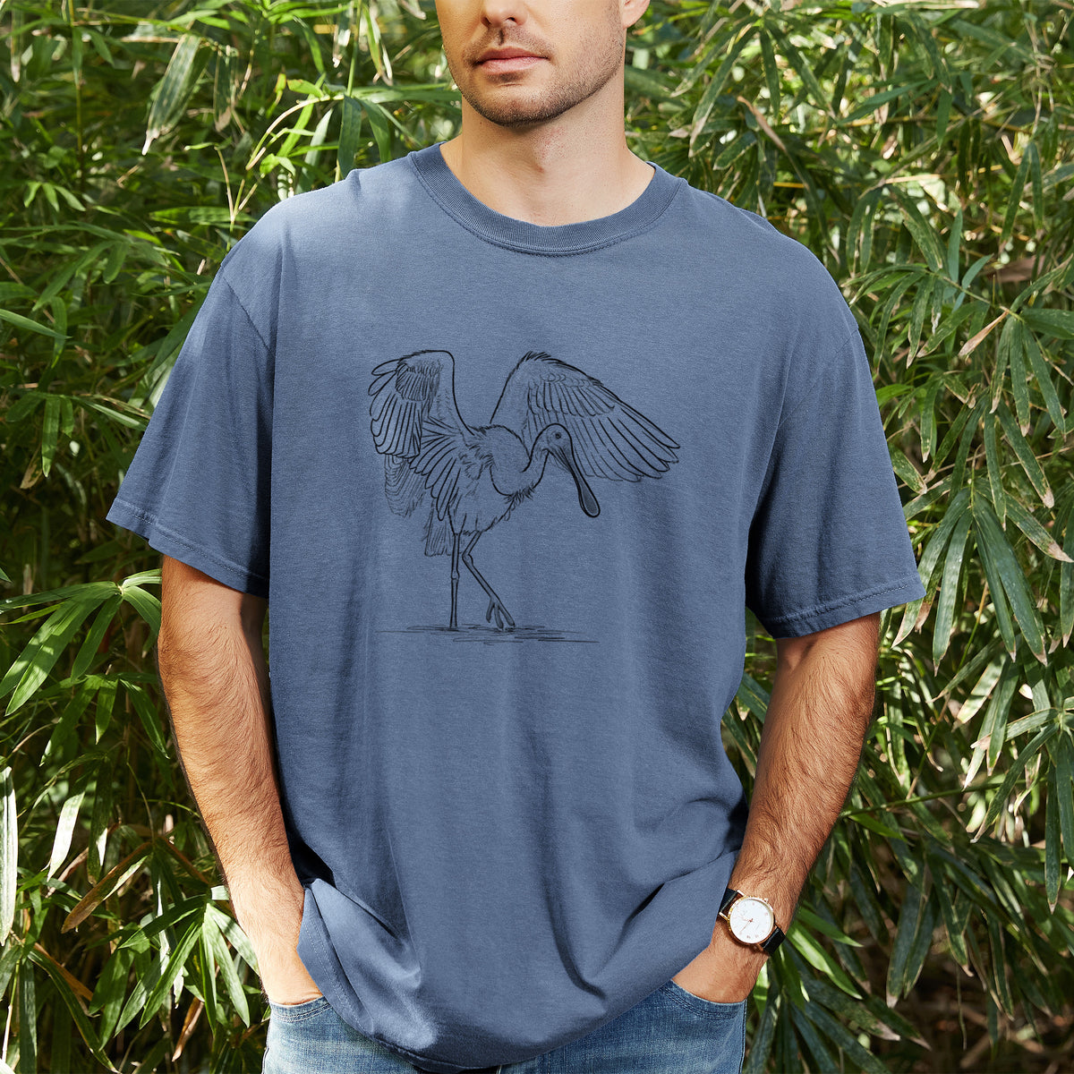 Roseate Spoonbill - Platalea ajaja - Unisex Comfort Colors Garment-Dyed Heavyweight T-shirt