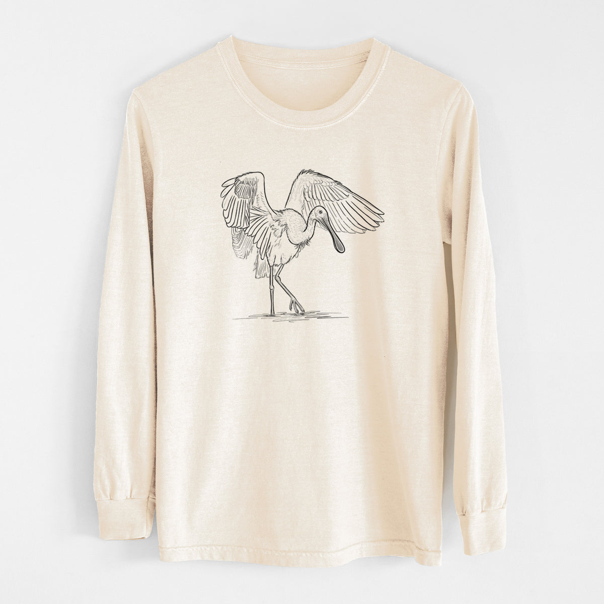 Roseate Spoonbill - Platalea ajaja - Unisex Comfort Colors 100% Cotton Long Sleeve