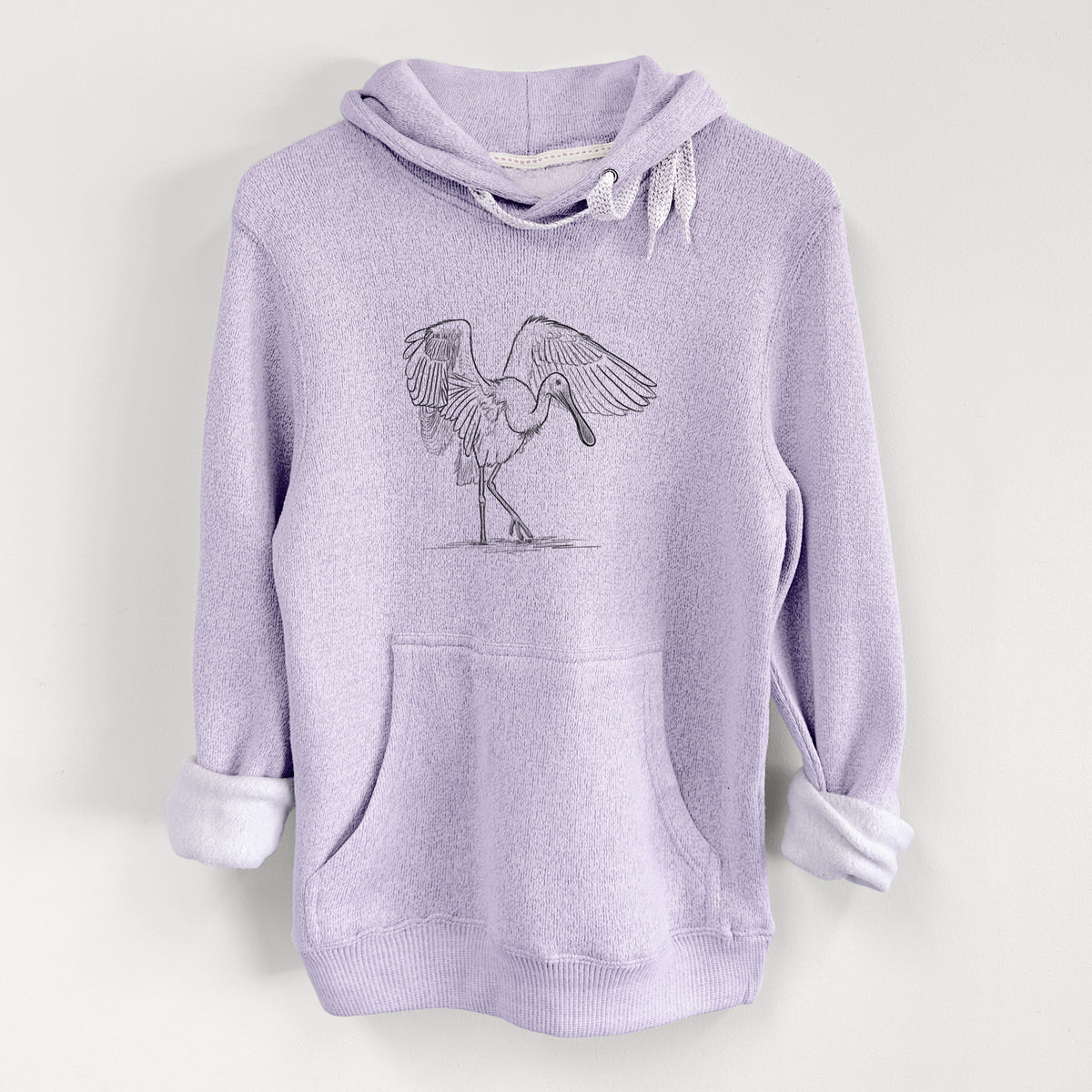 Roseate Spoonbill - Platalea ajaja - Knit Hoodie