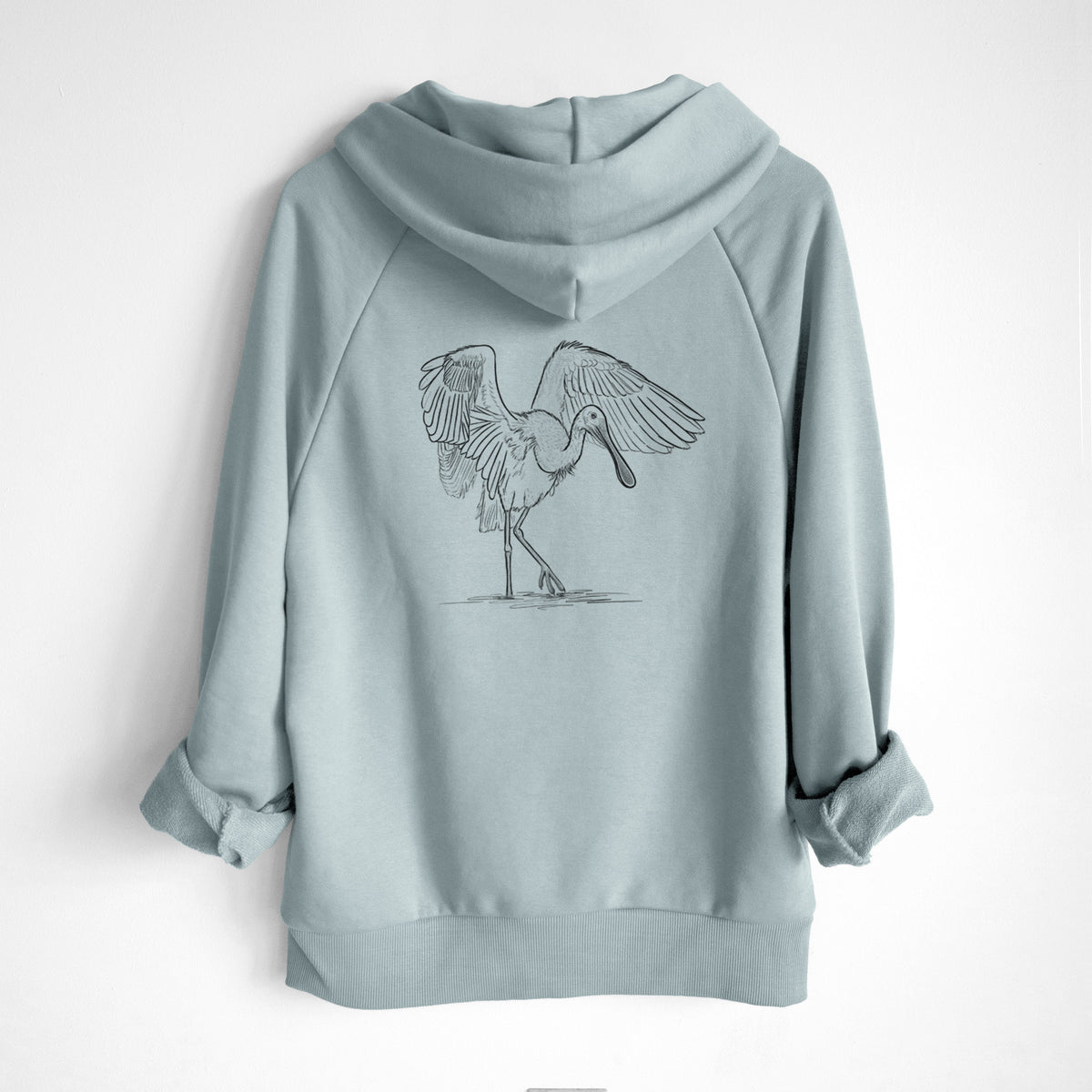Roseate Spoonbill - Platalea ajaja - UltraLuxe Heavyweight French Terry Hoodie