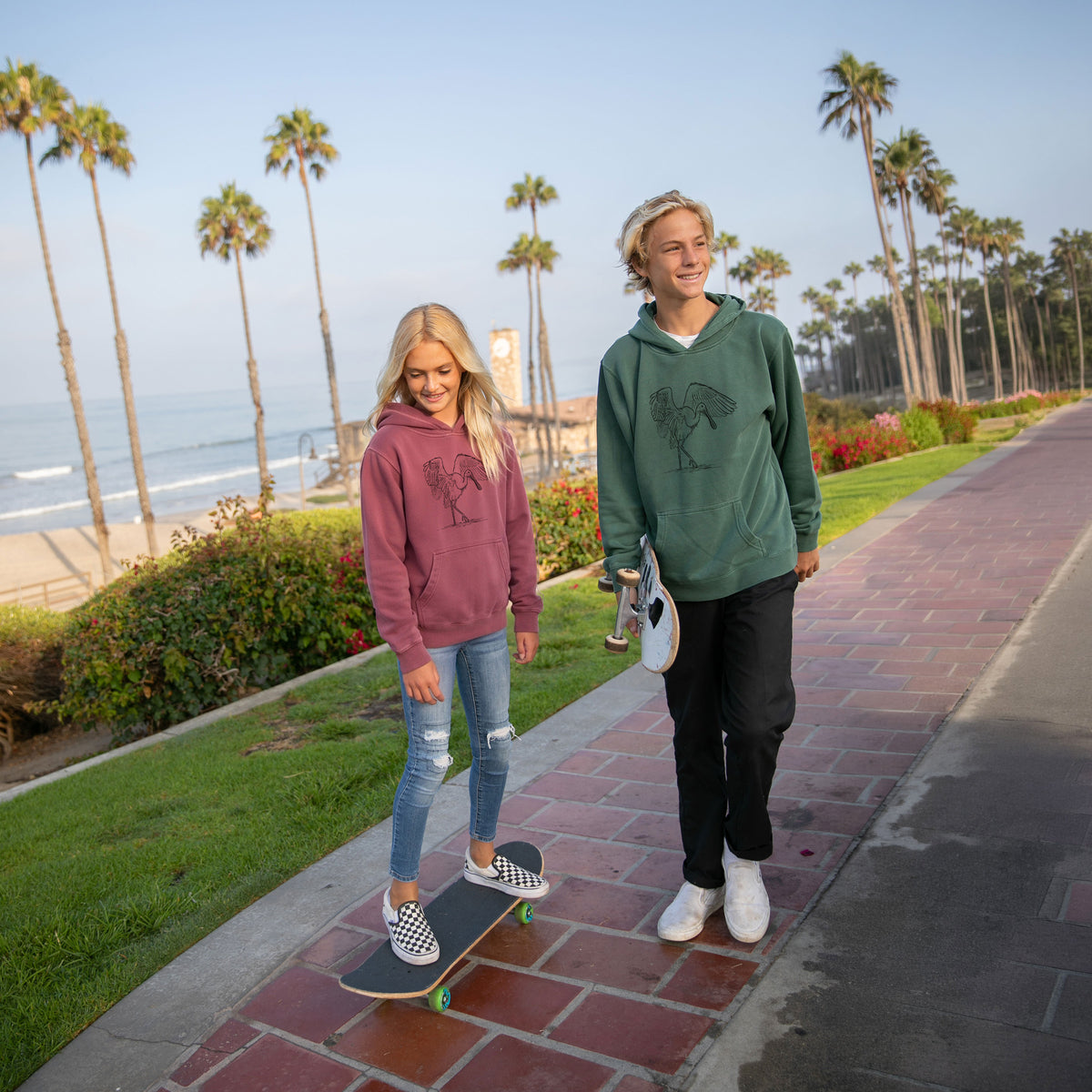 Sea Green Because Tees Youth Hoodie