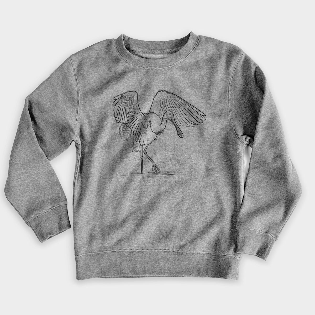 Roseate Spoonbill - Platalea ajaja - Youth Lightweight Crewneck Sweatshirt