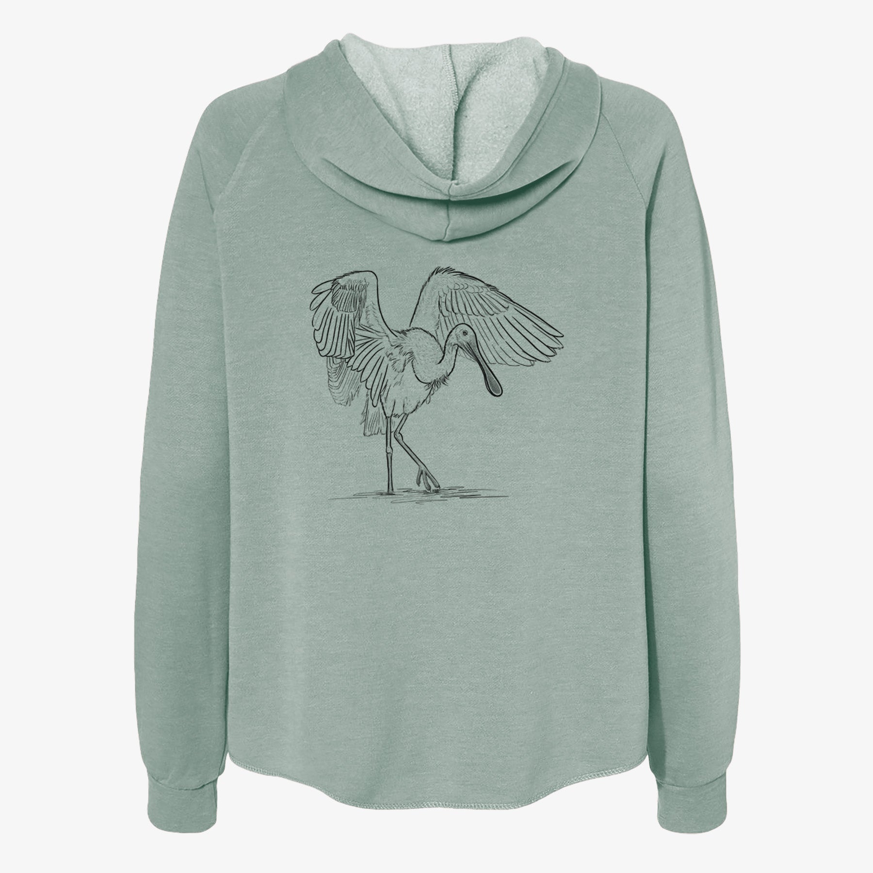Roseate Spoonbill - Platalea ajaja - Women's Cali Wave Zip-Up Sweatshirt