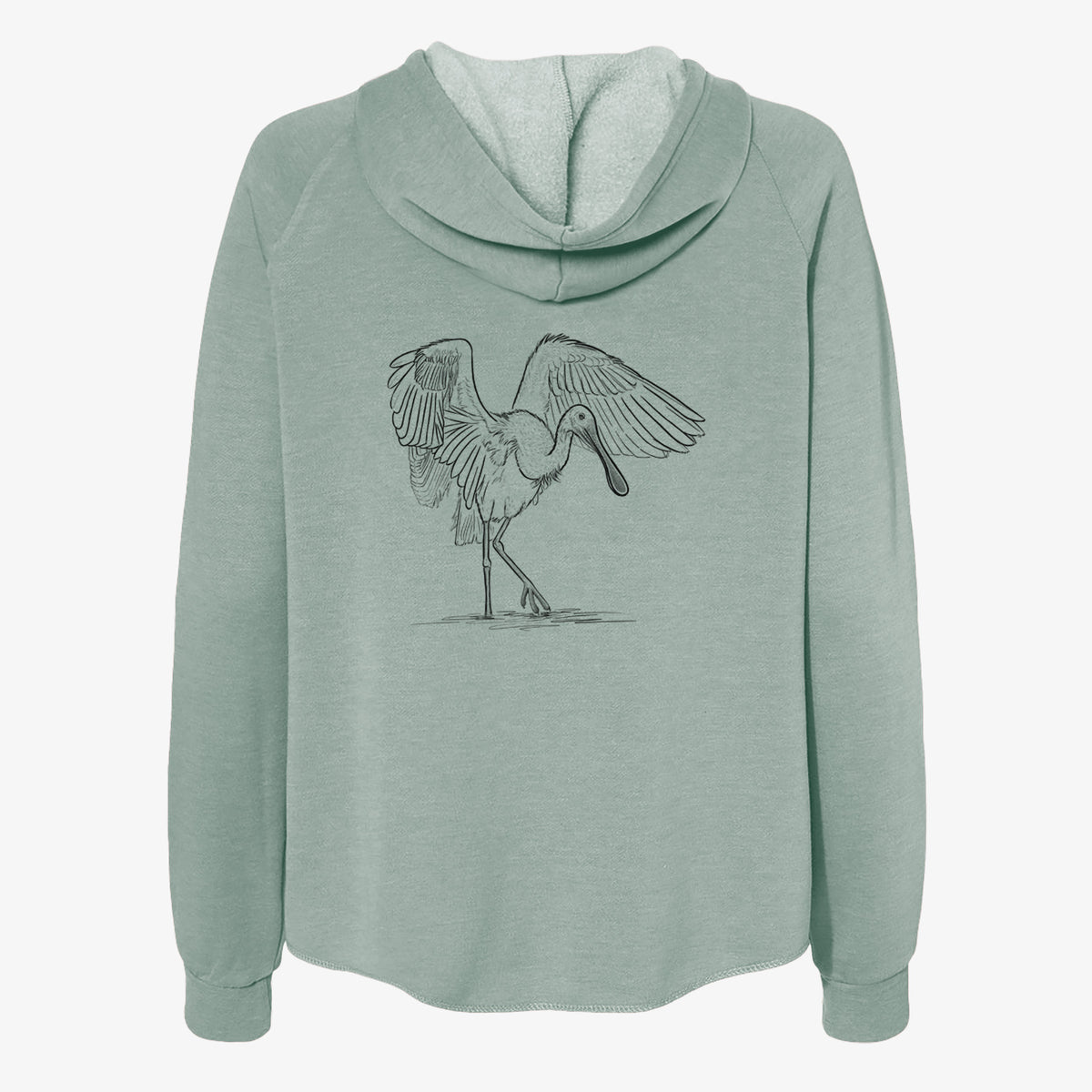 Roseate Spoonbill - Platalea ajaja - Women's Cali Wave Zip-Up Sweatshirt