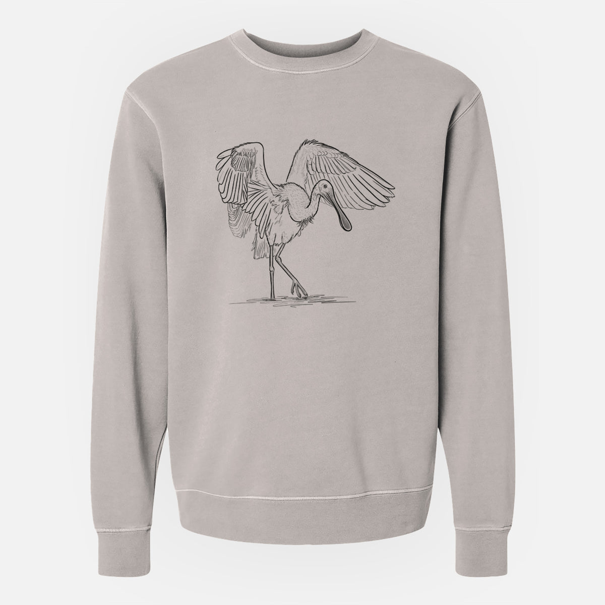 Roseate Spoonbill - Platalea ajaja - Unisex Pigment Dyed Crew Sweatshirt