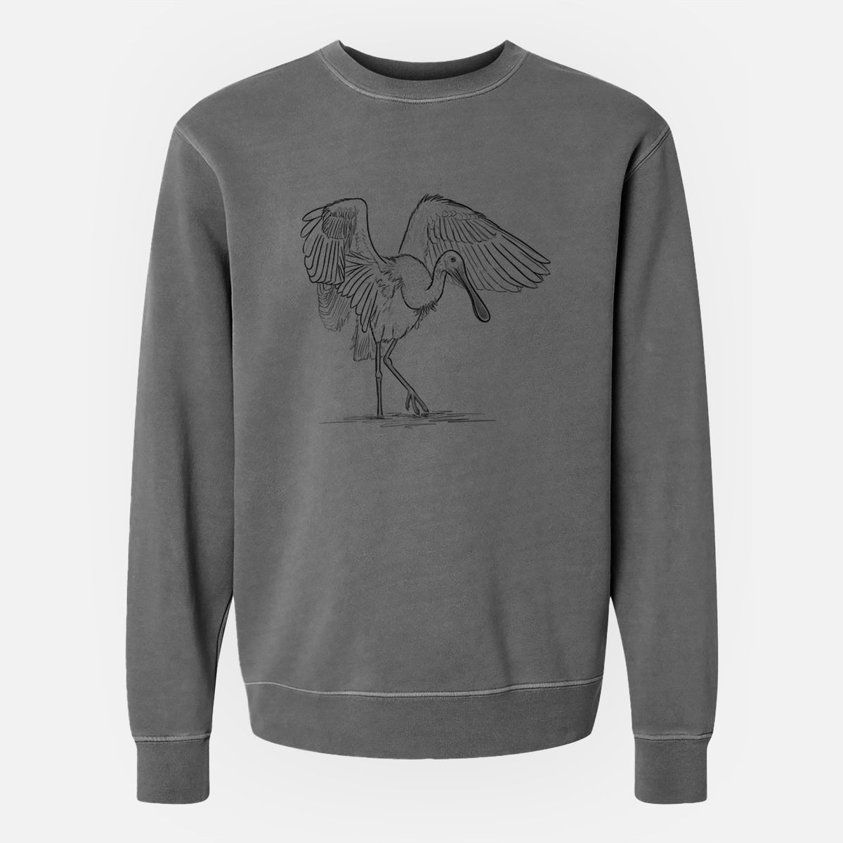 Roseate Spoonbill - Platalea ajaja - Unisex Pigment Dyed Crew Sweatshirt