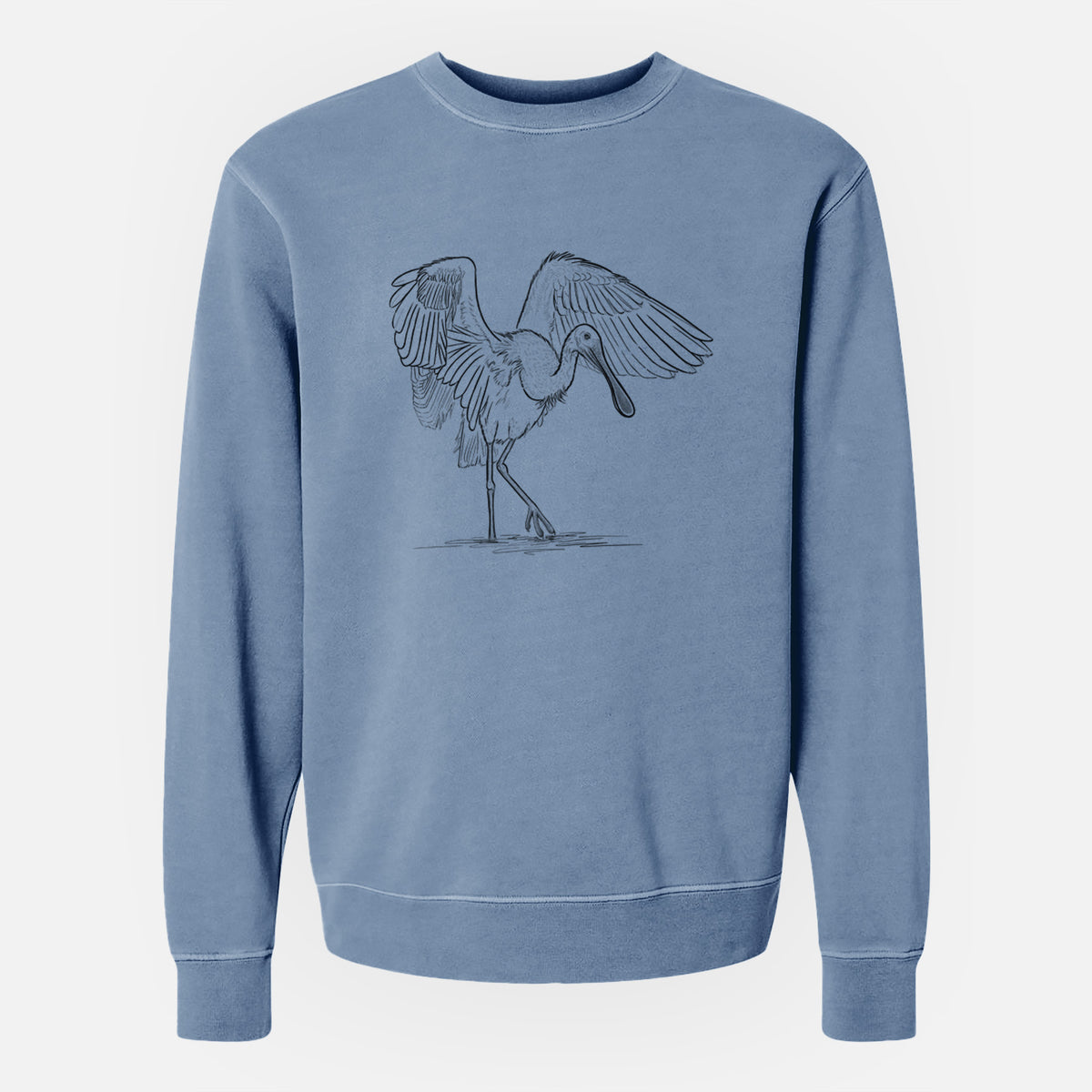 Roseate Spoonbill - Platalea ajaja - Unisex Pigment Dyed Crew Sweatshirt