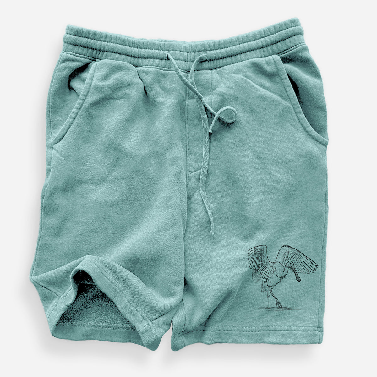 Roseate Spoonbill - Platalea ajaja - Unisex Pigment Dyed Shorts