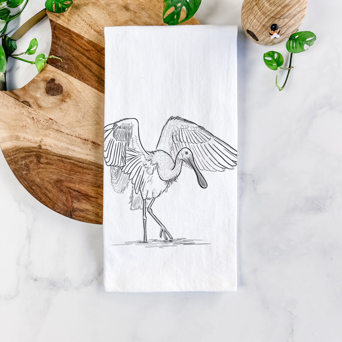 Roseate Spoonbill - Platalea ajaja Tea Towel