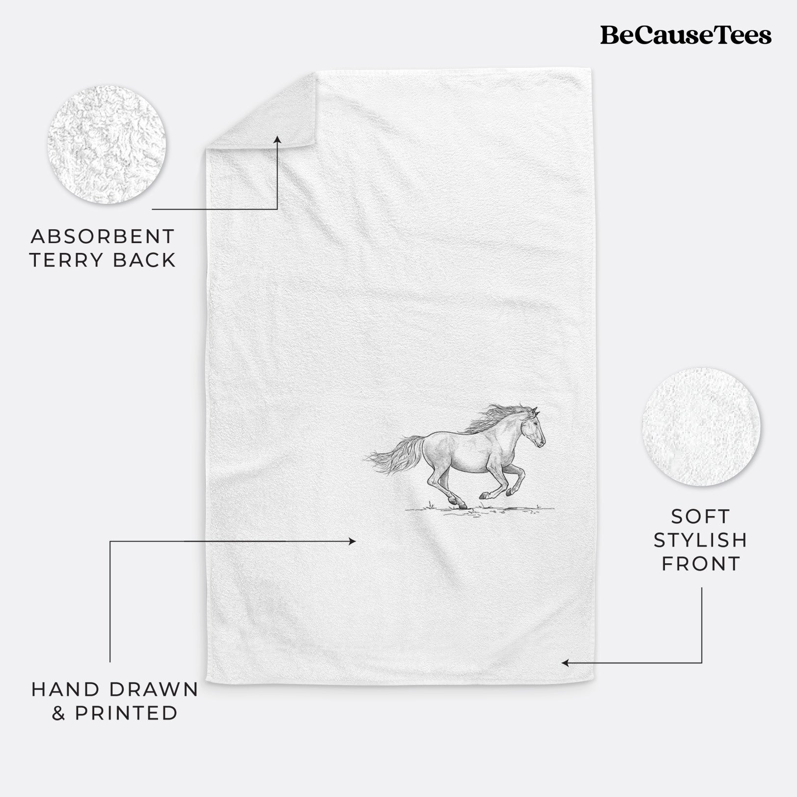 Running Mustang Premium Decorative Hand Towel