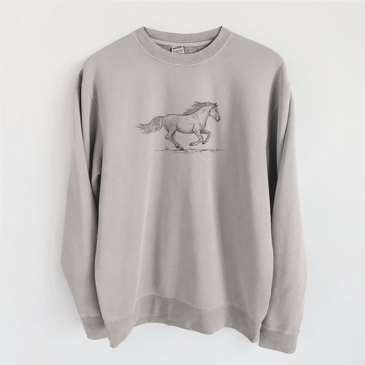 Running Mustang - Unisex Pigment Dyed Crew Sweatshirt