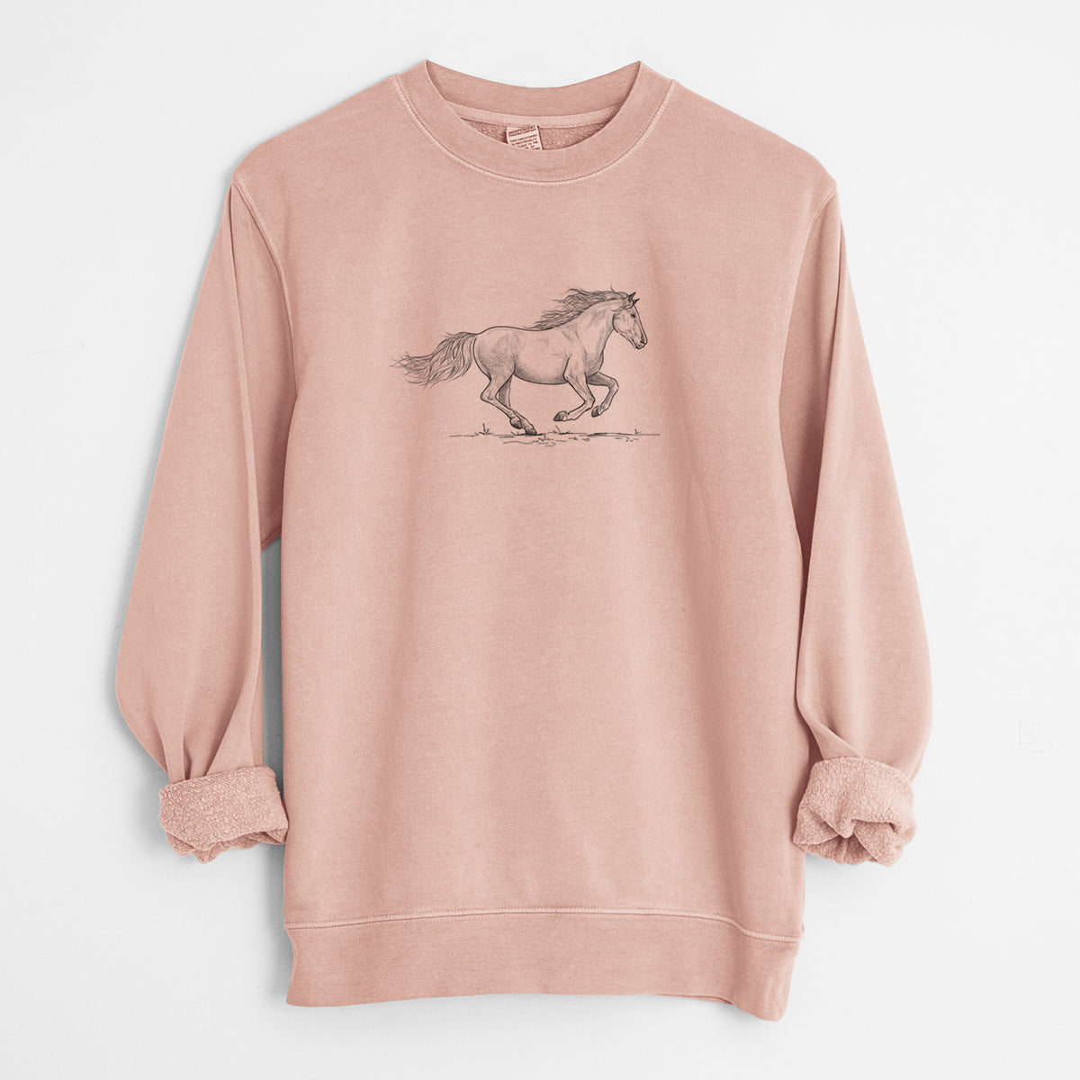 Running Mustang - Unisex Pigment Dyed Crew Sweatshirt
