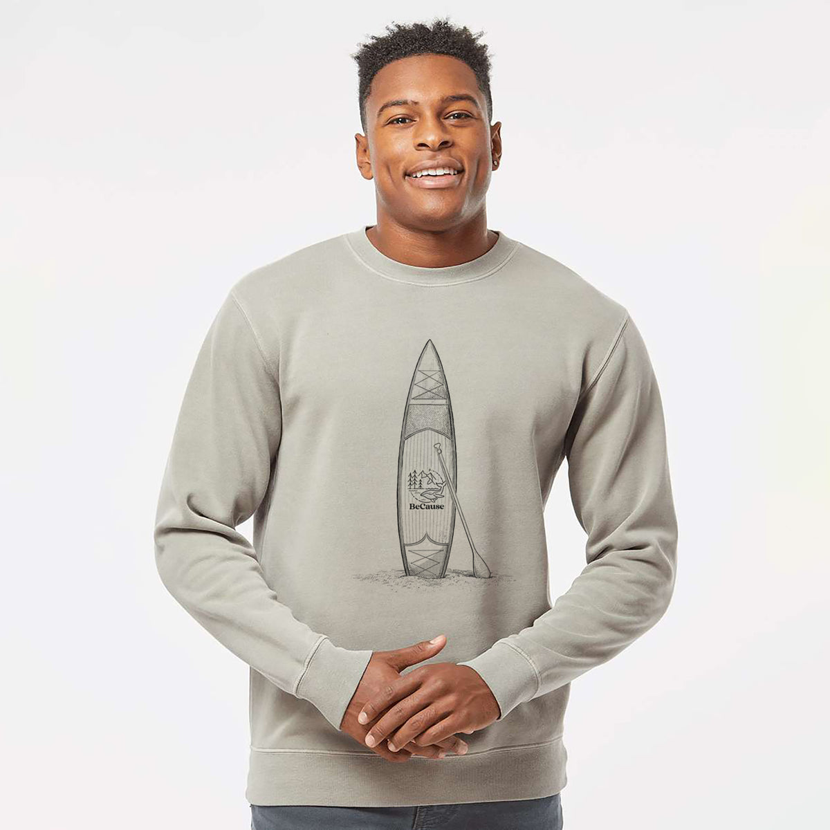 Stand-up Paddle Board - Unisex Pigment Dyed Crew Sweatshirt