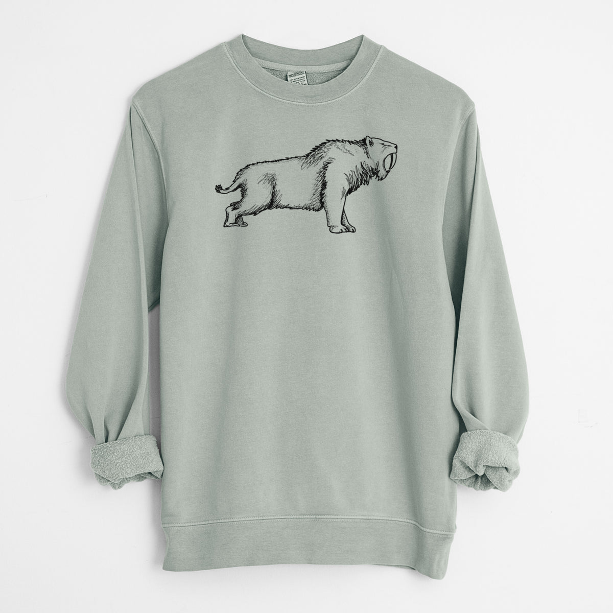 Saber-toothed Tiger - Smilodon - Unisex Pigment Dyed Crew Sweatshirt