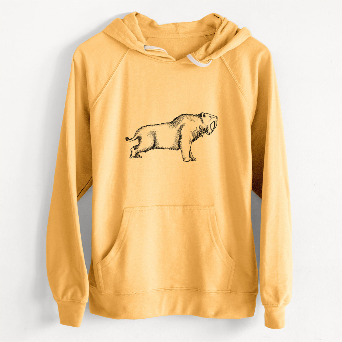 CLEARANCE - Saber-toothed Tiger - Smilodon  - Unisex Slim Fit Loopback Terry Hoodie