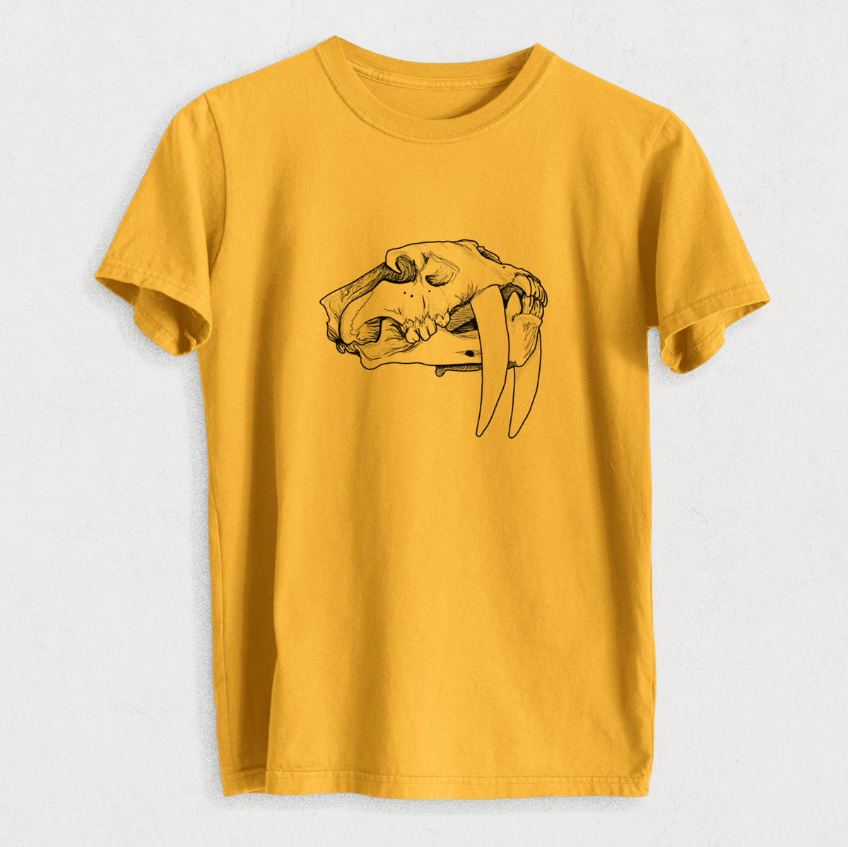 Saber-toothed Tiger Skull - Heavyweight Men&#39;s 100% Organic Cotton Tee