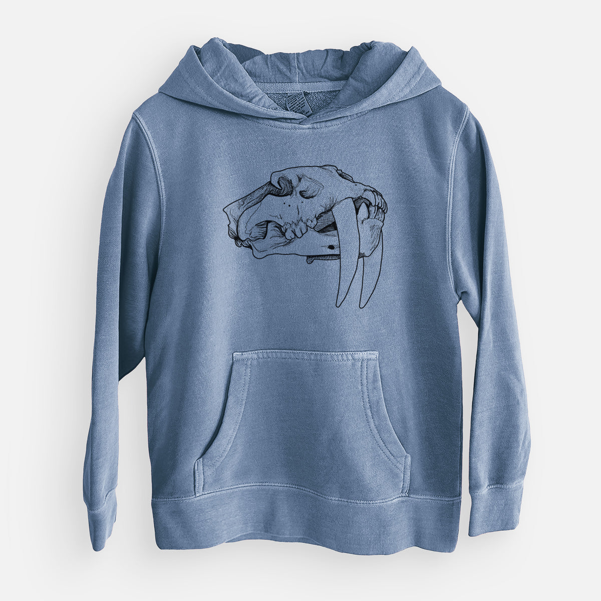 Saber-toothed Tiger Skull - Youth Pigment Dyed Hoodie