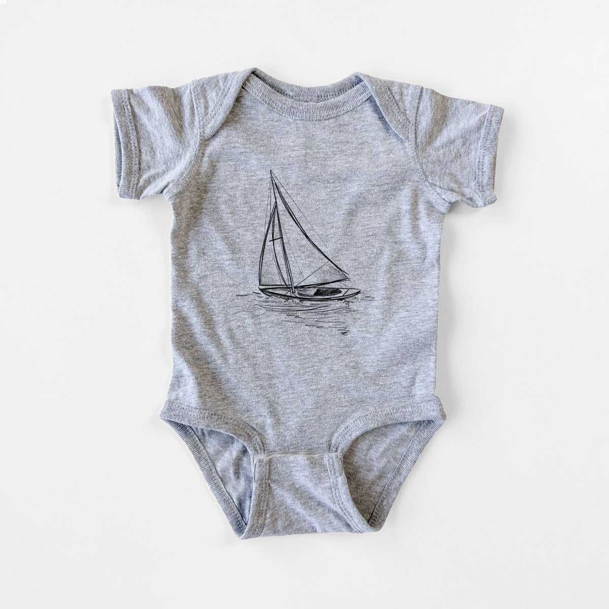 Heading Coastward - Sloop Sailboat - Baby Fine Jersey Bodysuit
