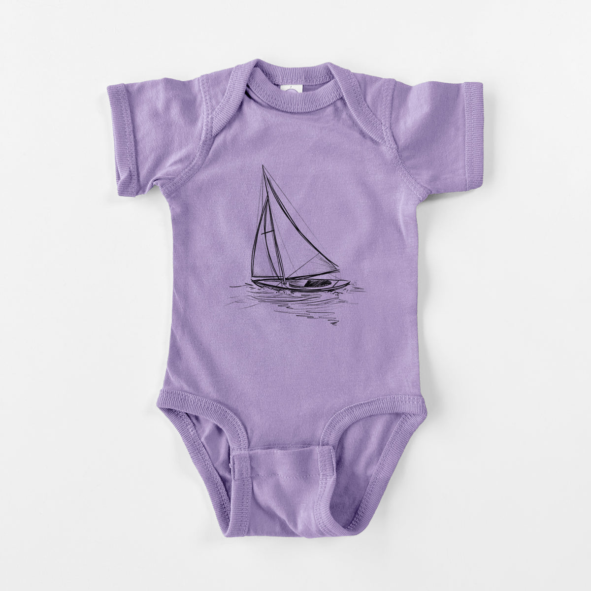 Heading Coastward - Sloop Sailboat - Baby Fine Jersey Bodysuit
