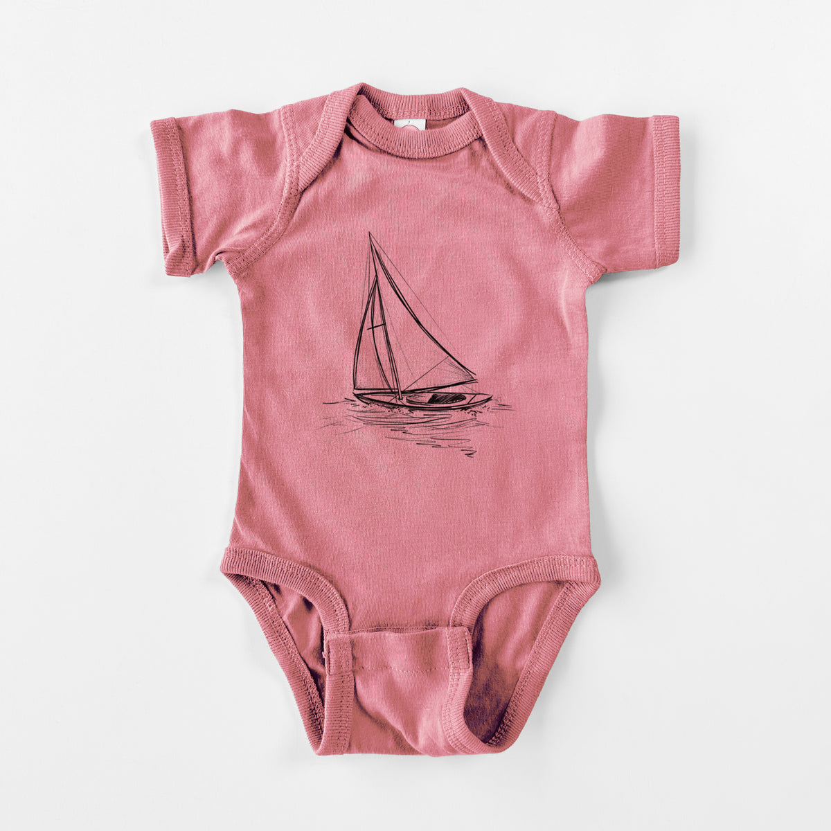 Heading Coastward - Sloop Sailboat - Baby Fine Jersey Bodysuit