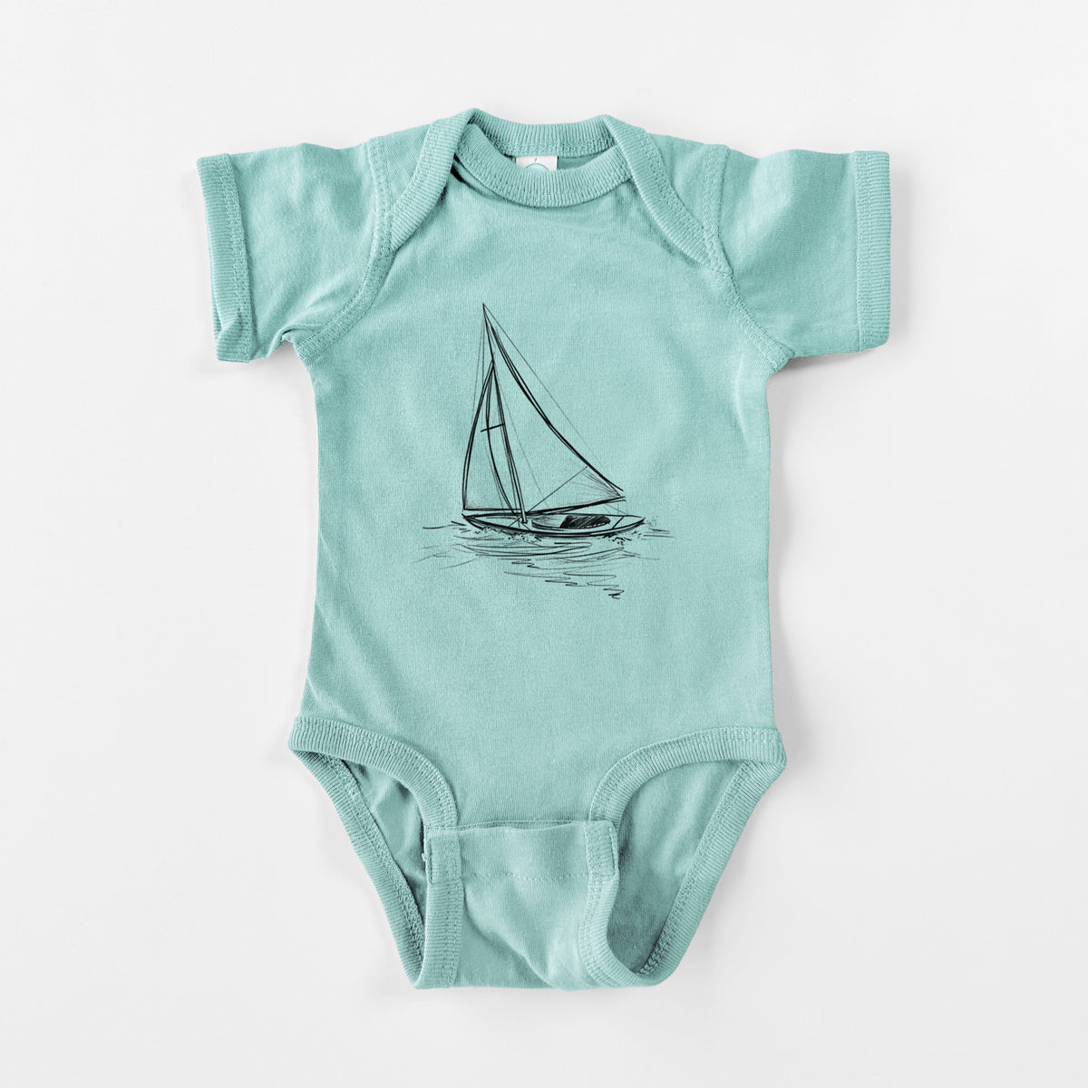 Heading Coastward - Sloop Sailboat - Baby Fine Jersey Bodysuit
