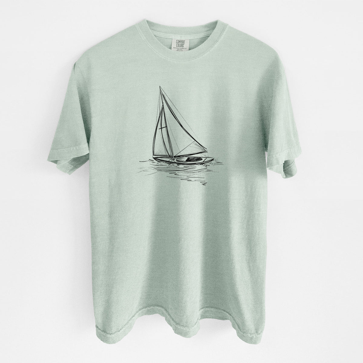 Heading Coastward - Sloop Sailboat - Unisex Comfort Colors Garment-Dyed Heavyweight T-shirt