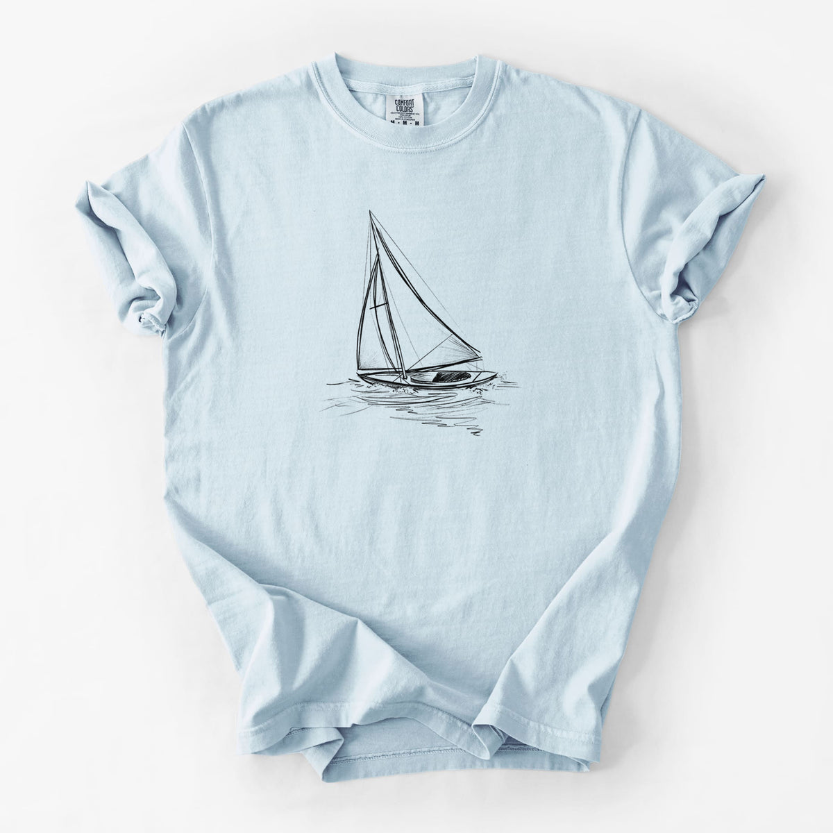 Heading Coastward - Sloop Sailboat - Unisex Comfort Colors Garment-Dyed Heavyweight T-shirt
