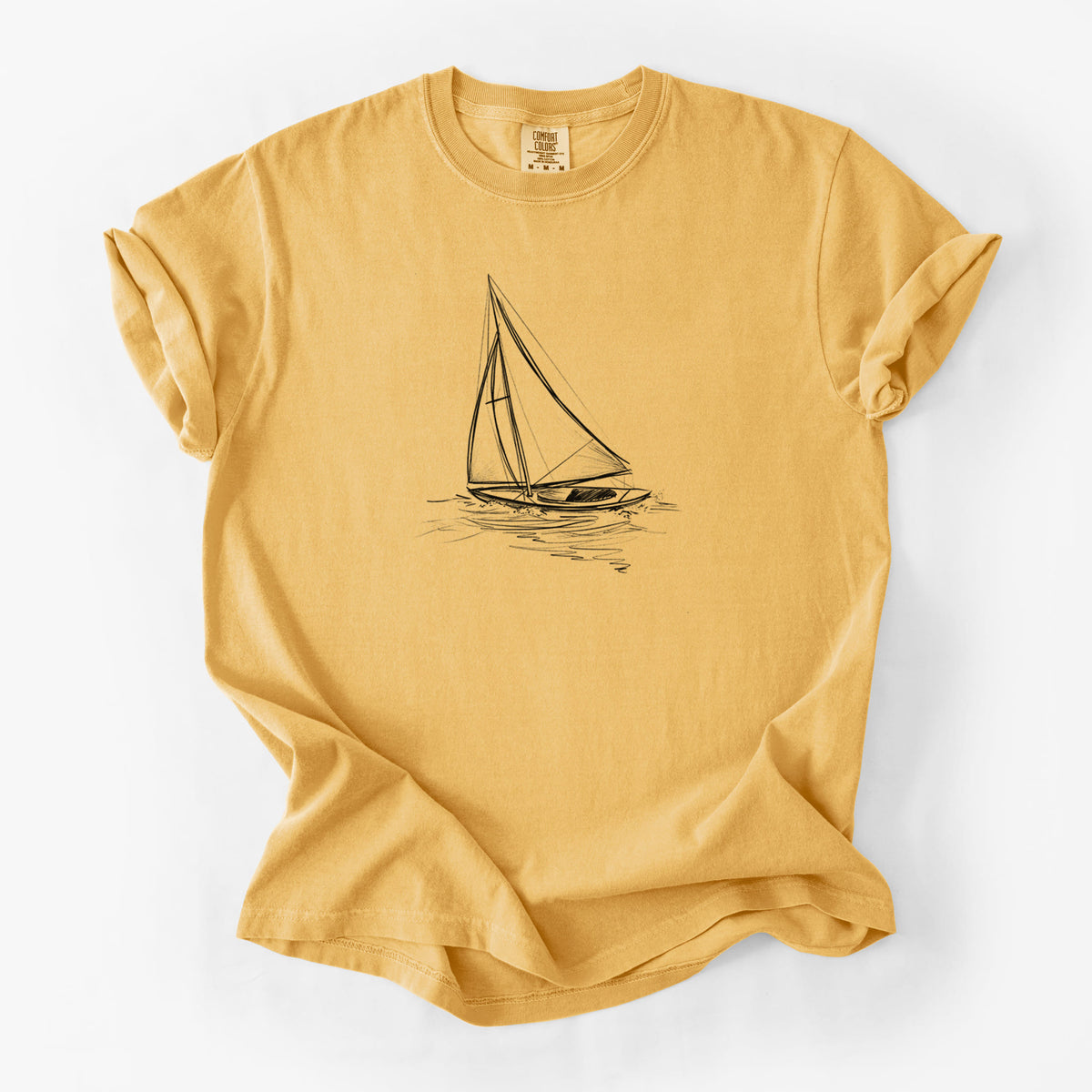 Heading Coastward - Sloop Sailboat - Unisex Comfort Colors Garment-Dyed Heavyweight T-shirt