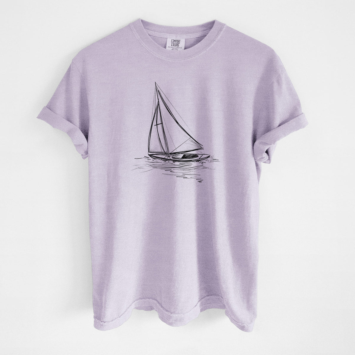 Heading Coastward - Sloop Sailboat - Unisex Comfort Colors Garment-Dyed Heavyweight T-shirt