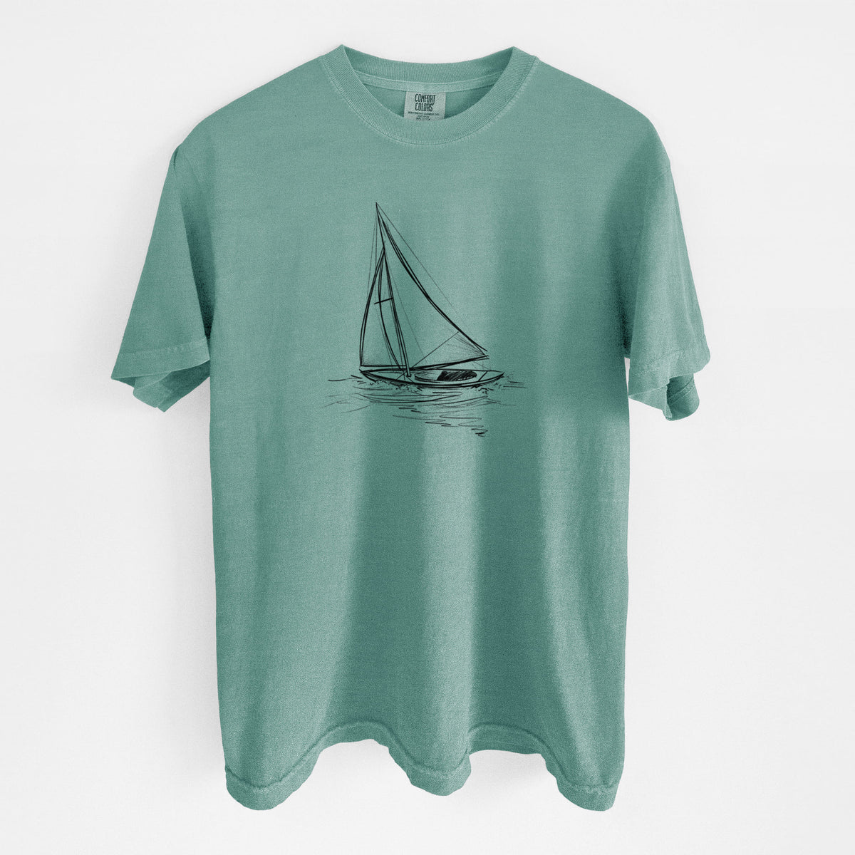 Heading Coastward - Sloop Sailboat - Unisex Comfort Colors Garment-Dyed Heavyweight T-shirt