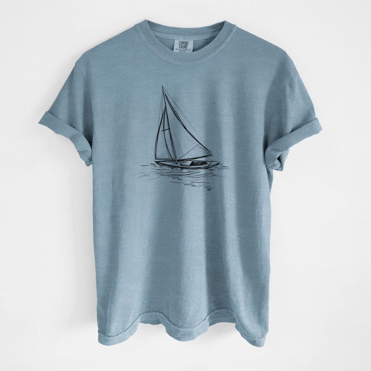 Heading Coastward - Sloop Sailboat - Unisex Comfort Colors Garment-Dyed Heavyweight T-shirt