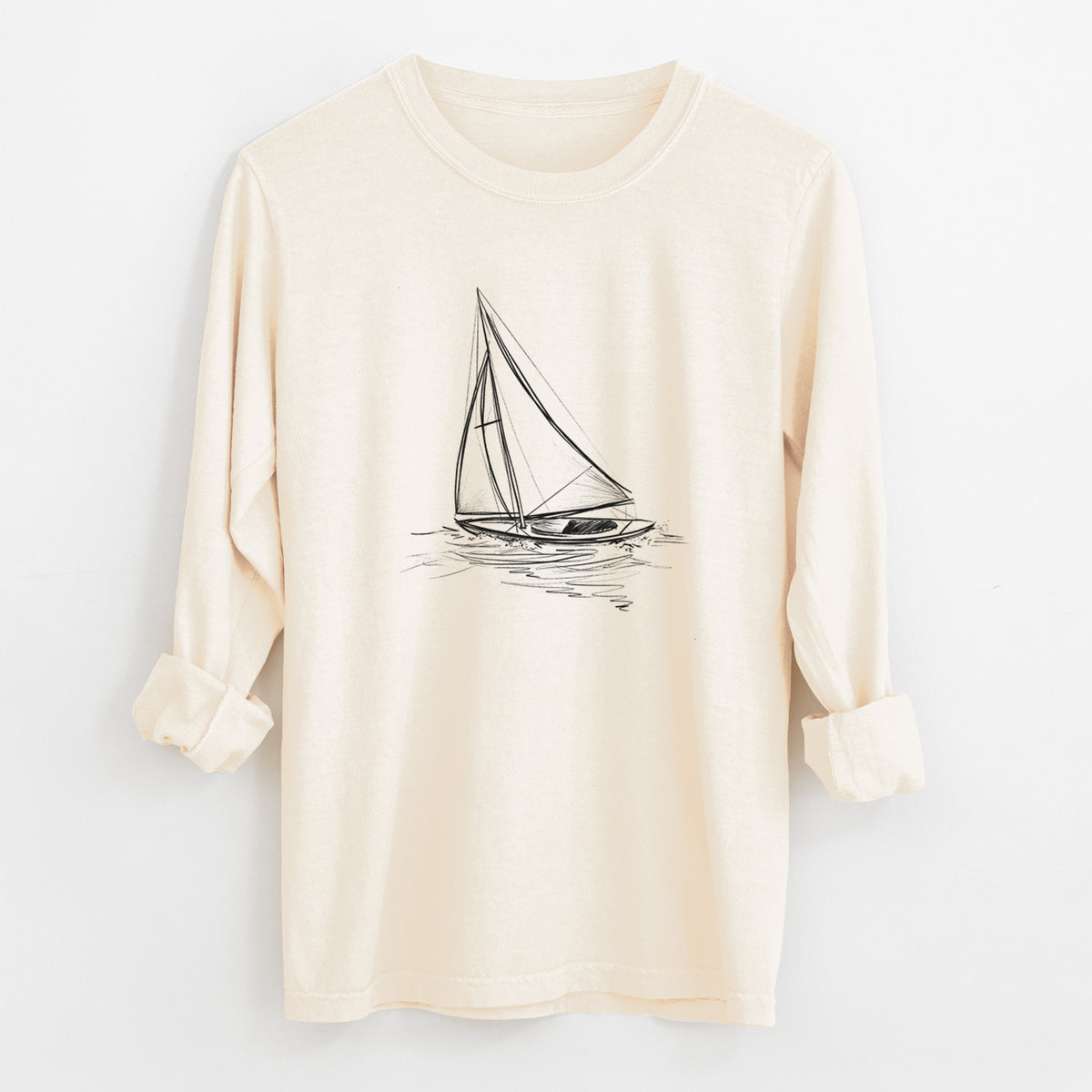 Heading Coastward - Sloop Sailboat - Unisex Comfort Colors 100% Cotton Long Sleeve