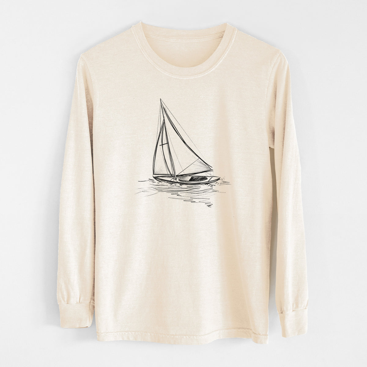 Heading Coastward - Sloop Sailboat - Unisex Comfort Colors 100% Cotton Long Sleeve