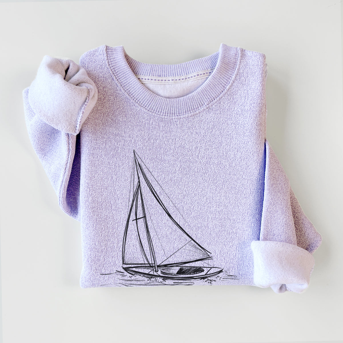 Heading Coastward - Sloop Sailboat - Knit Sweatshirt