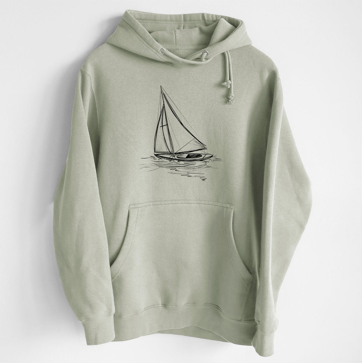 Heading Coastward - Sloop Sailboat - Heavyweight Fleece Hoodie