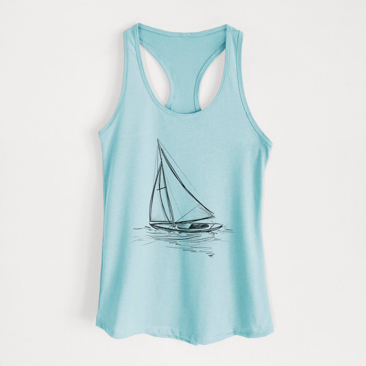 Heading Coastward - Sloop Sailboat - Women's Racerback Tanktop