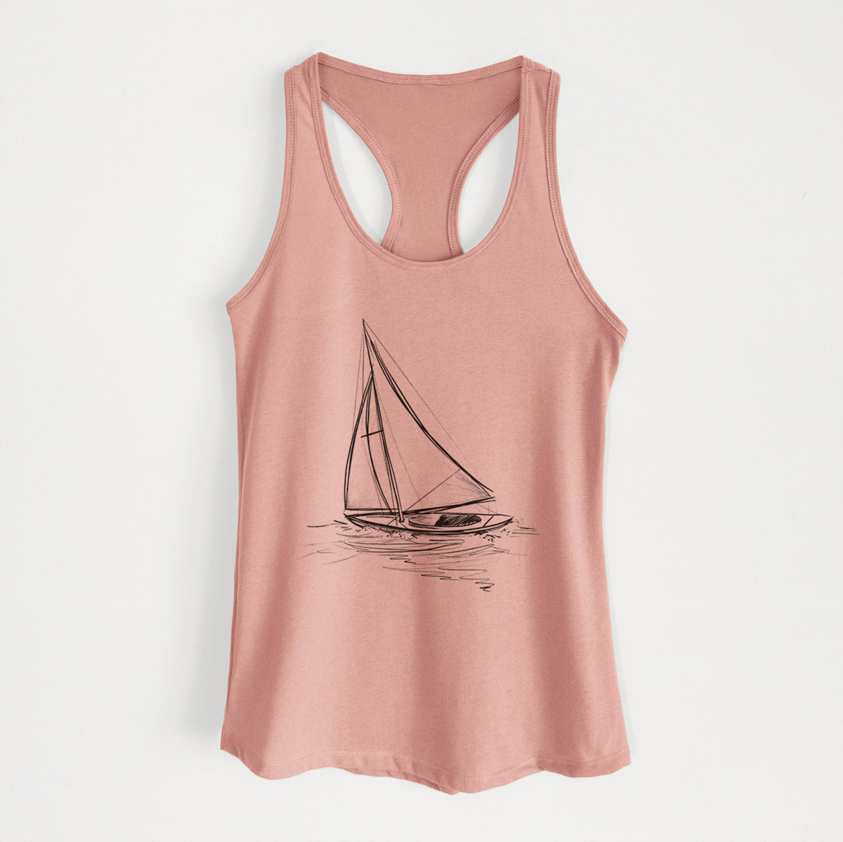 Heading Coastward - Sloop Sailboat - Women's Racerback Tanktop