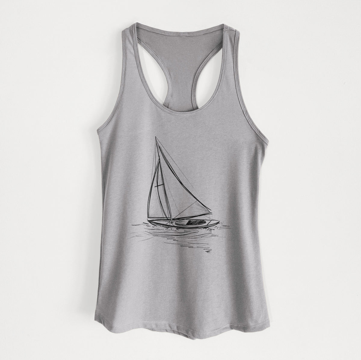 Heading Coastward - Sloop Sailboat - Women's Racerback Tanktop