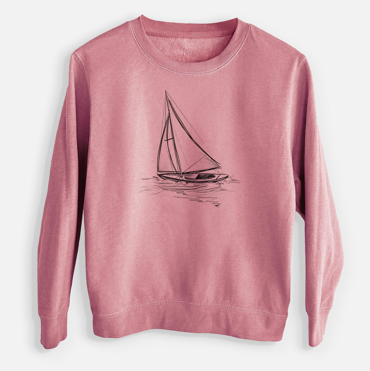 Heading Coastward - Sloop Sailboat - Youth Lightweight Crewneck Sweatshirt