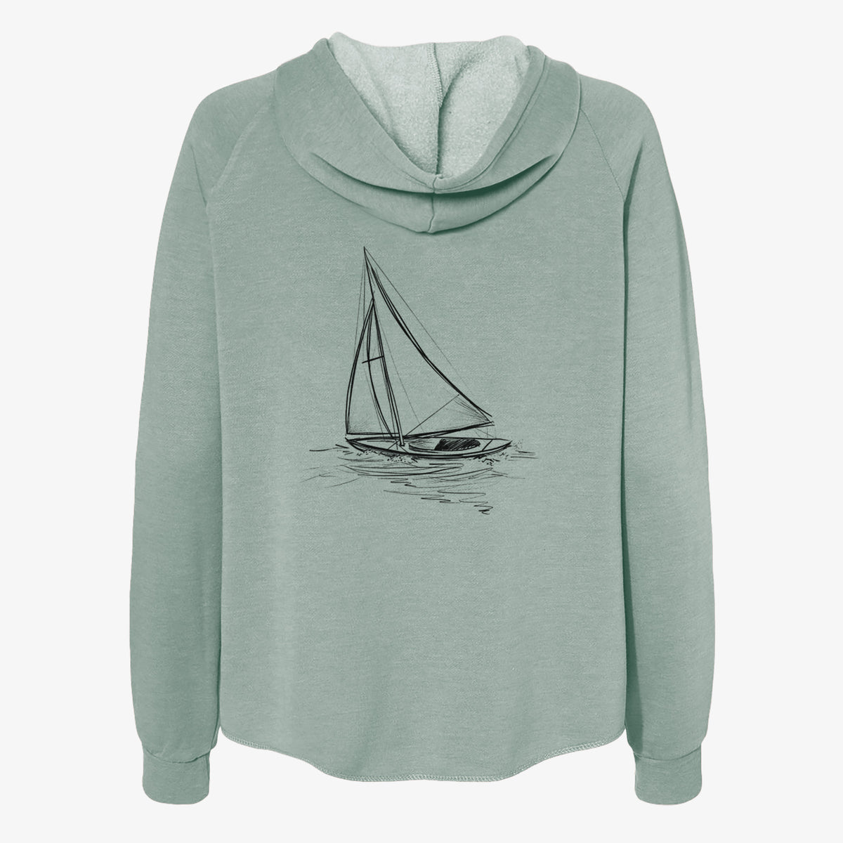 Heading Coastward - Sloop Sailboat - Women's Cali Wave Zip-Up Sweatshirt