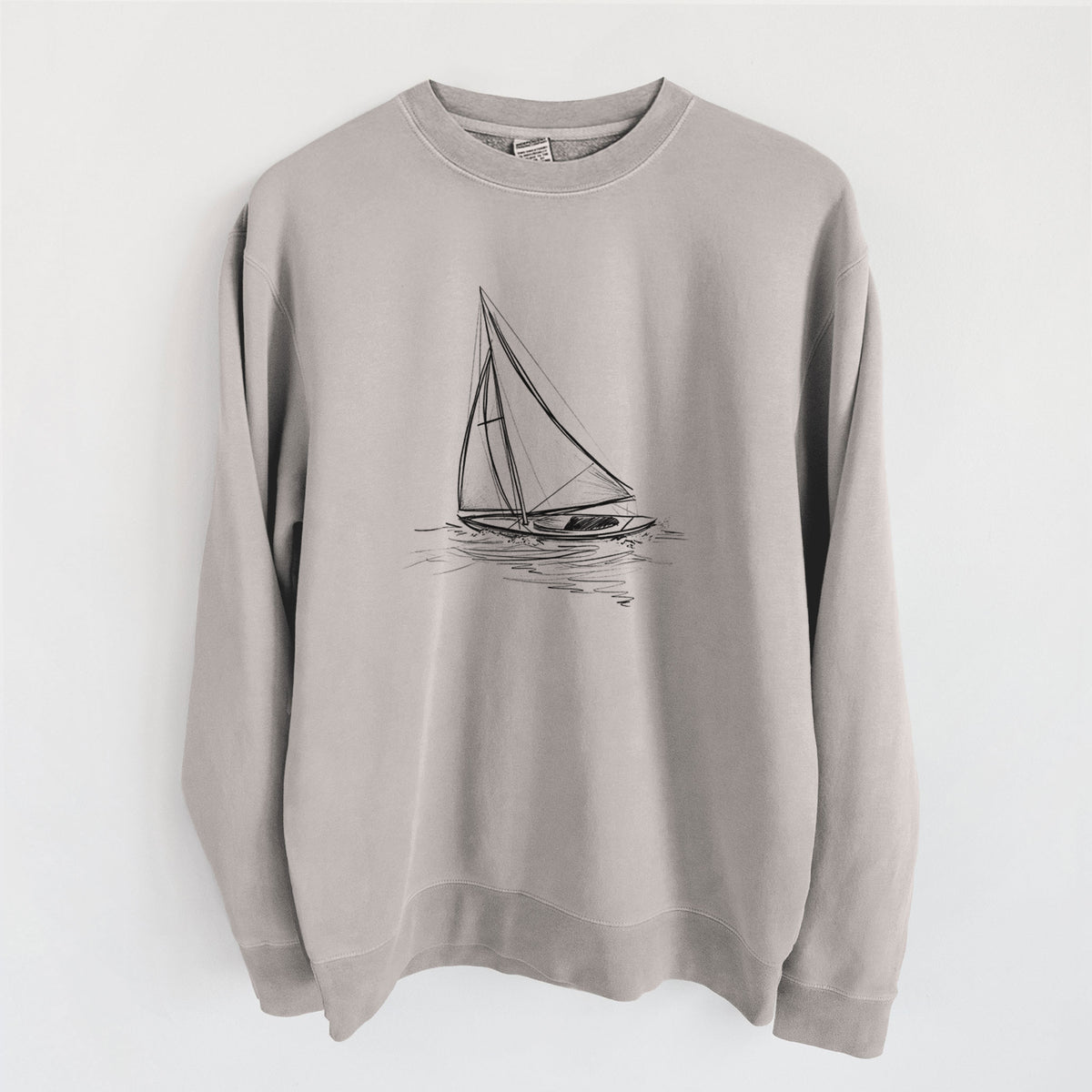 Heading Coastward - Sloop Sailboat - Unisex Pigment Dyed Crew Sweatshirt