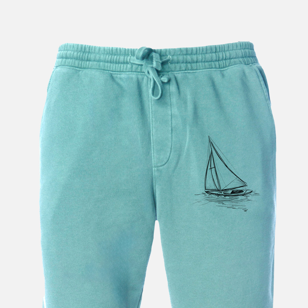 Heading Coastward - Sloop Sailboat - Unisex Pigment Dyed Sweatpants